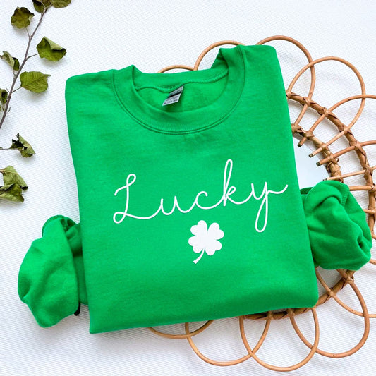 Clover Sweatshirt or Hoodie, Custom Embroidered Gift for Saint Patrick's Day