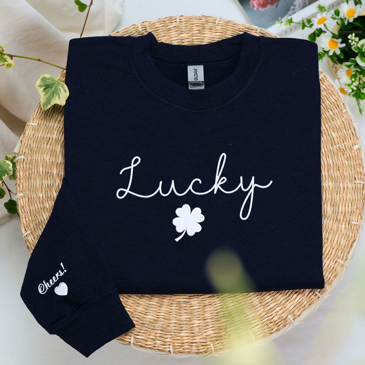 Clover Sweatshirt or Hoodie, Custom Embroidered Gift for Saint Patrick's Day