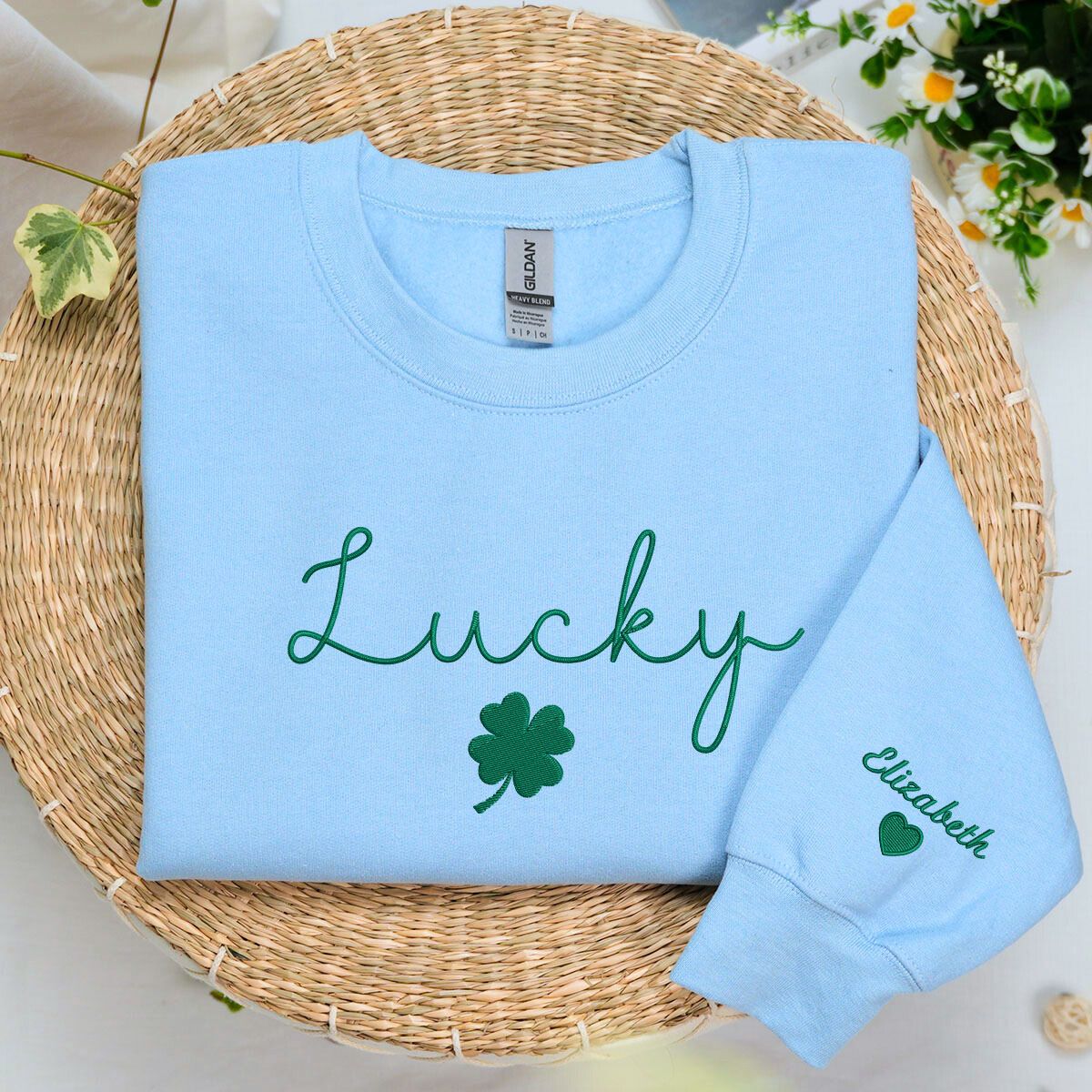 Clover Sweatshirt or Hoodie, Custom Embroidered Gift for Saint Patrick's Day