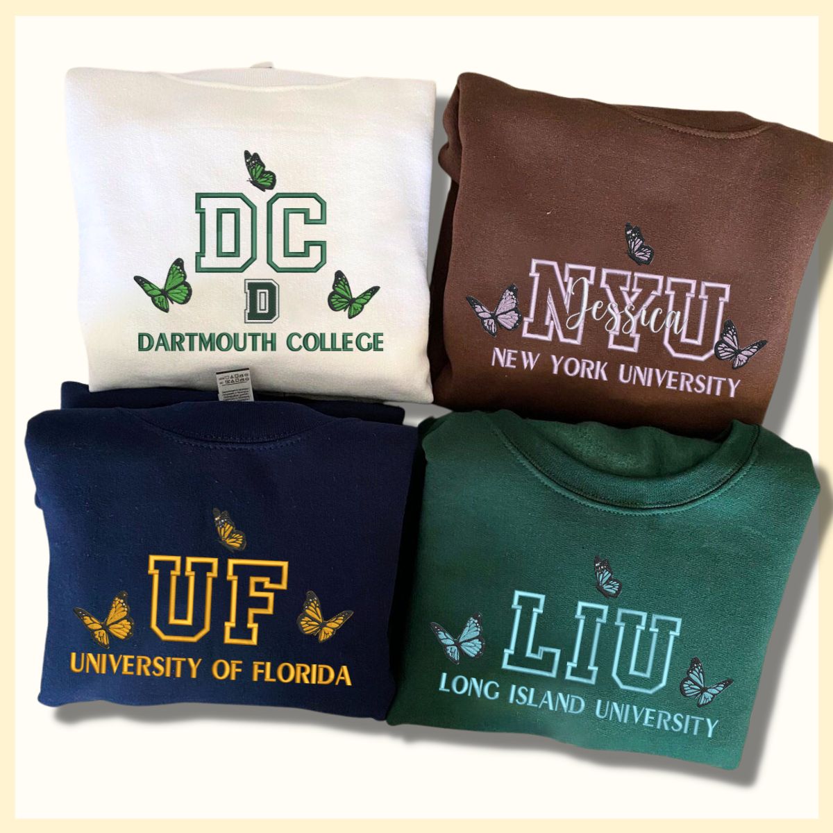 Custom embroidered college sweatshirts best sale