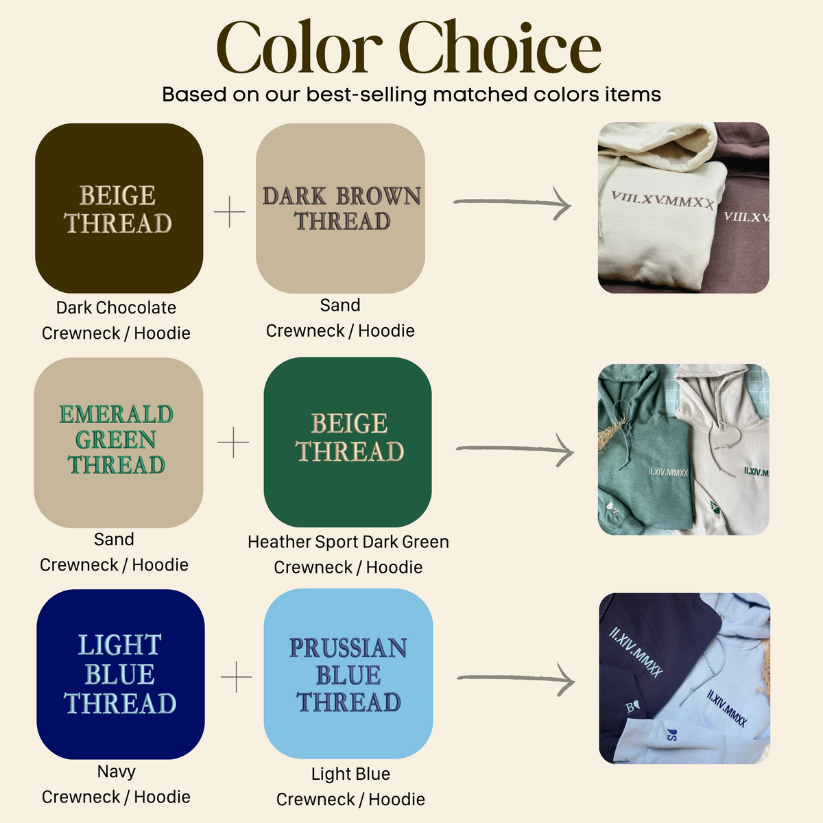 Birthday Gifts with Custom Date Roman Numeral Anniversary Hoodie, Sweatshirt Embroidered - Embroly