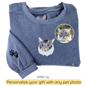 Comfort Color® Custom Embroidered Dog Outline Sweatshirt from Photo