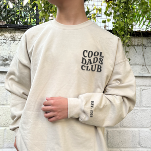 Cool Dads Club Sweatshirt or Hoodie with Embroidred Kids Names or Quote on Sleeve