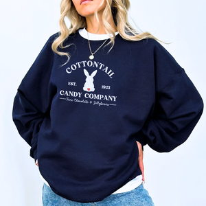 Cottontail Candy Company Sweatshirt or Hoodie, Custom Embroidered Easter Gift