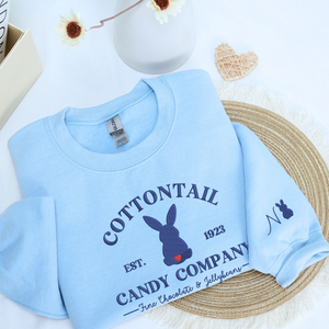 Cottontail Candy Company Sweatshirt or Hoodie, Custom Embroidered Easter Gift