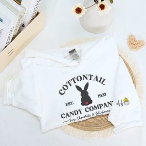 Cottontail Candy Company Sweatshirt or Hoodie, Custom Embroidered Easter Gift