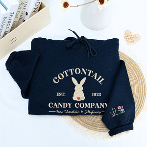 Cottontail Candy Company Sweatshirt or Hoodie, Custom Embroidered Easter Gift