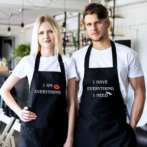 Custom Embroidered I Have Everything I Need Couple Apron