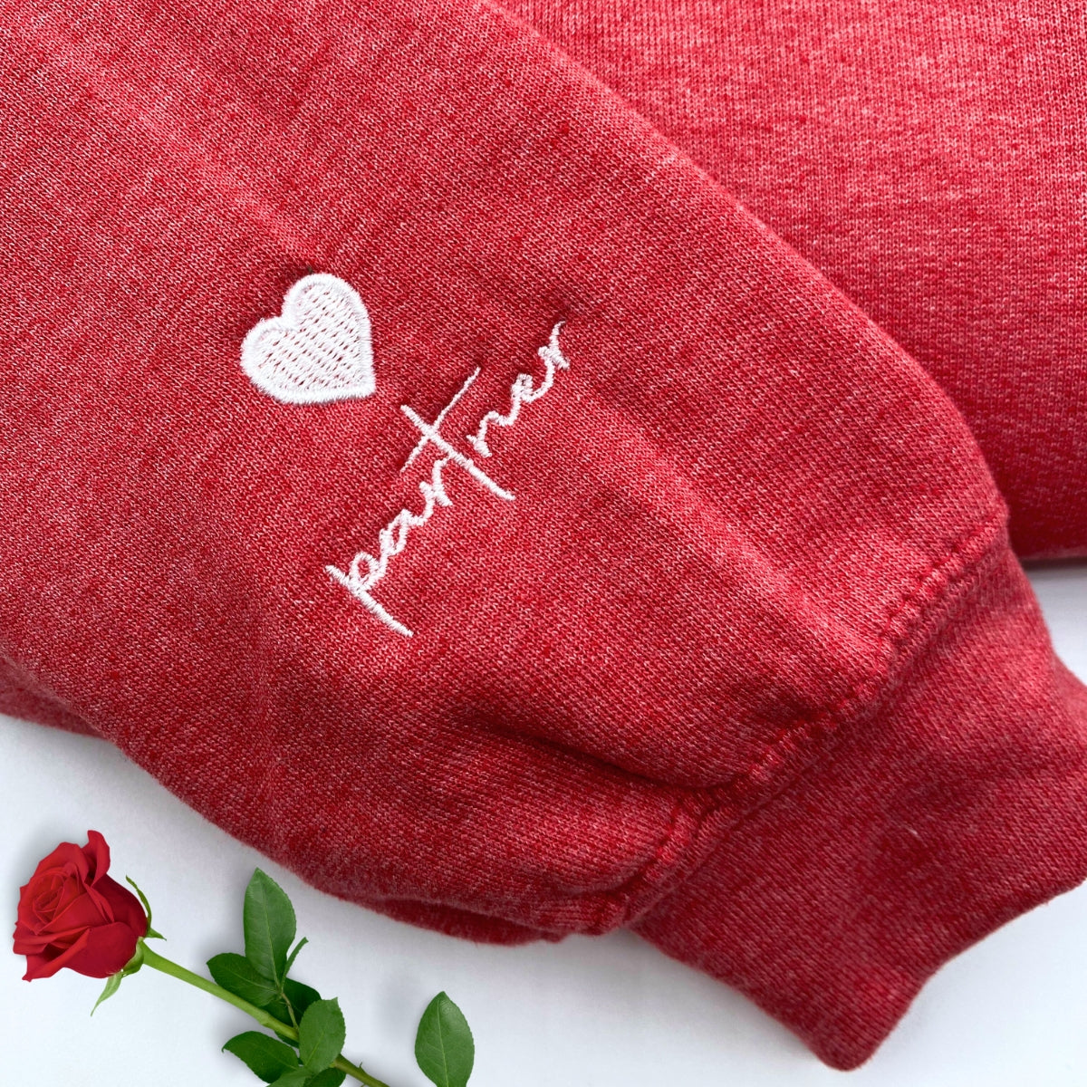 Custom Embroidered Heart Initial Sweatshirt Perfect Couple Gift