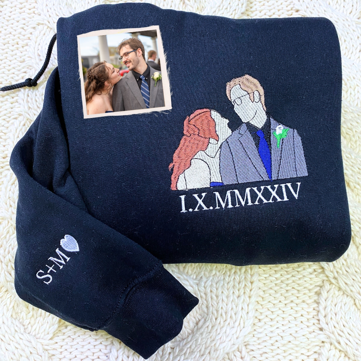 Personalized Anniversary Gifts for Couples, Custom Embroidered