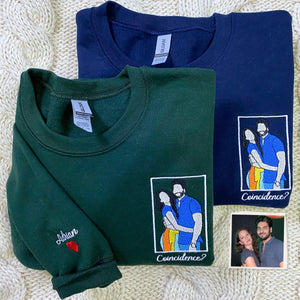 Custom sweatshirt with Picture, Embroidered Photo Portrait Hoodie or Sweatshirt