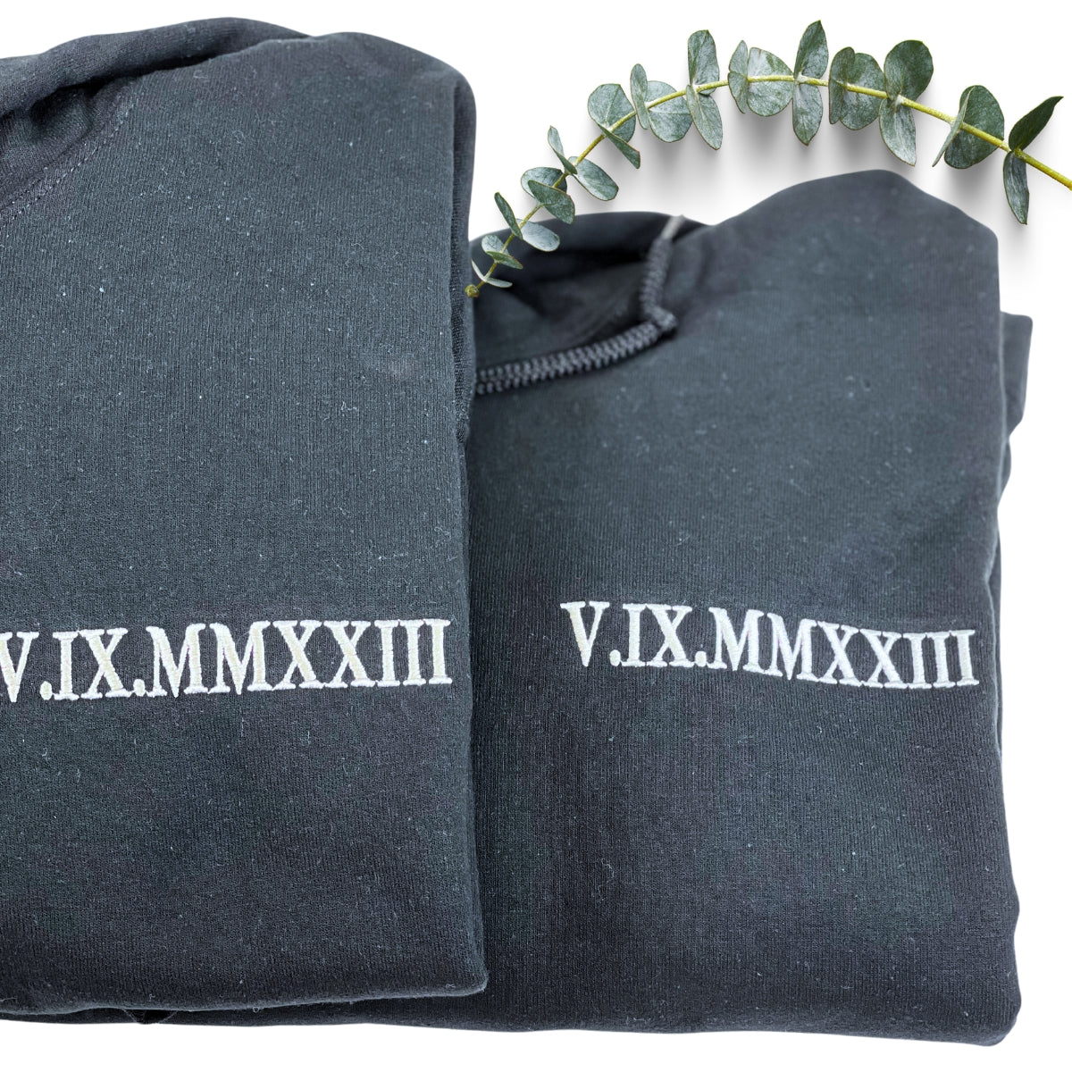 Embroidered Roman Numeral Hoodies, Matching Anniversary Hoodies - Embroly