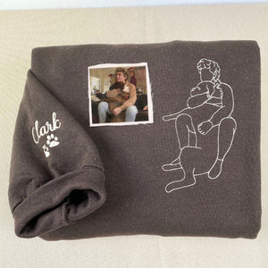 Custom Dog Dad Life Photo Shirt, Personalized Embroidered Gift for Dog Dad Sweatshirt or Hoodie