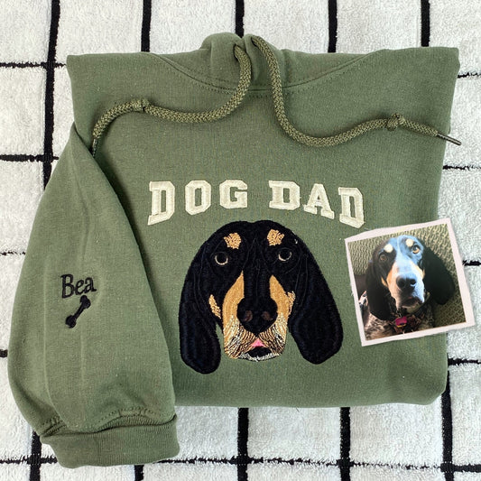 Custom Embroidered Sweatshirt with Dog Face Varsity from Photo, Gift for Dog Lovers