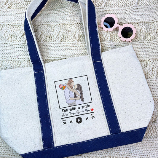 Photo tote bag with song lyric