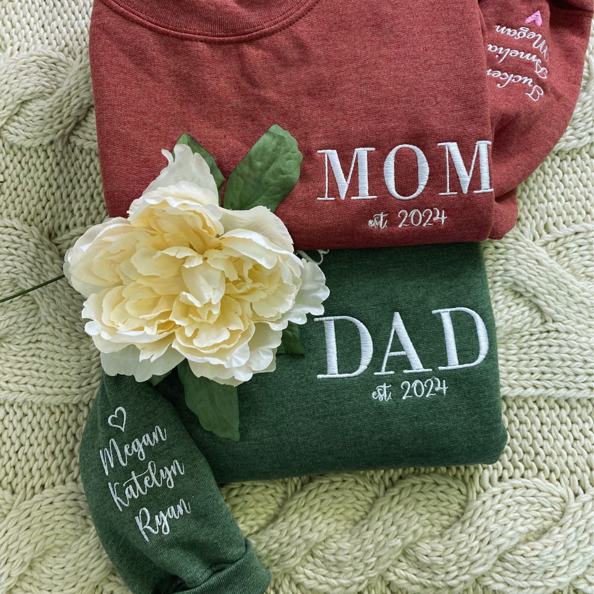 Mom & Dad Sweatshirt: Celebrate Parenthood Together! - Embroly