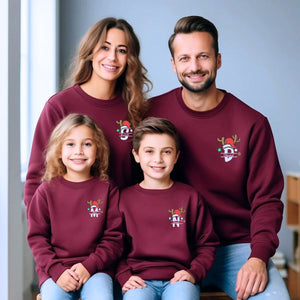 Custom Christmas Matching Sweatshirt or Hoodie, Embroidered Gift for Family