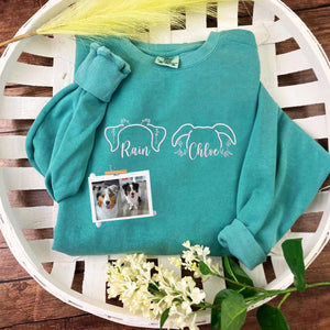 Comfort Color® Custom Embroidered Dog Ear Sweatshirt from Photo