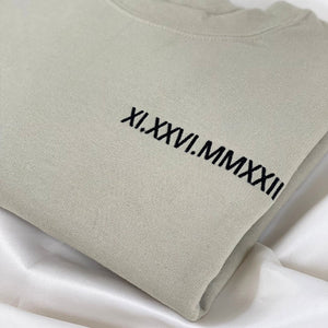 Personalized Roman Numeral Date Hoodies, Couple Custom Hoodies Sweatshirt