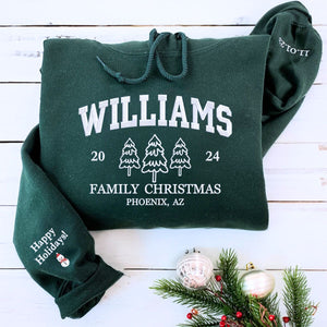 Custom Christmas Family Matching with Name Sweatshirt or Hoodie, Embroidered Gift for Family