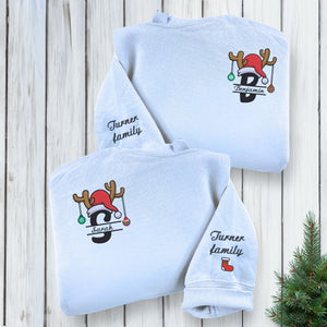 Custom Christmas Matching Sweatshirt or Hoodie, Embroidered Gift for Family