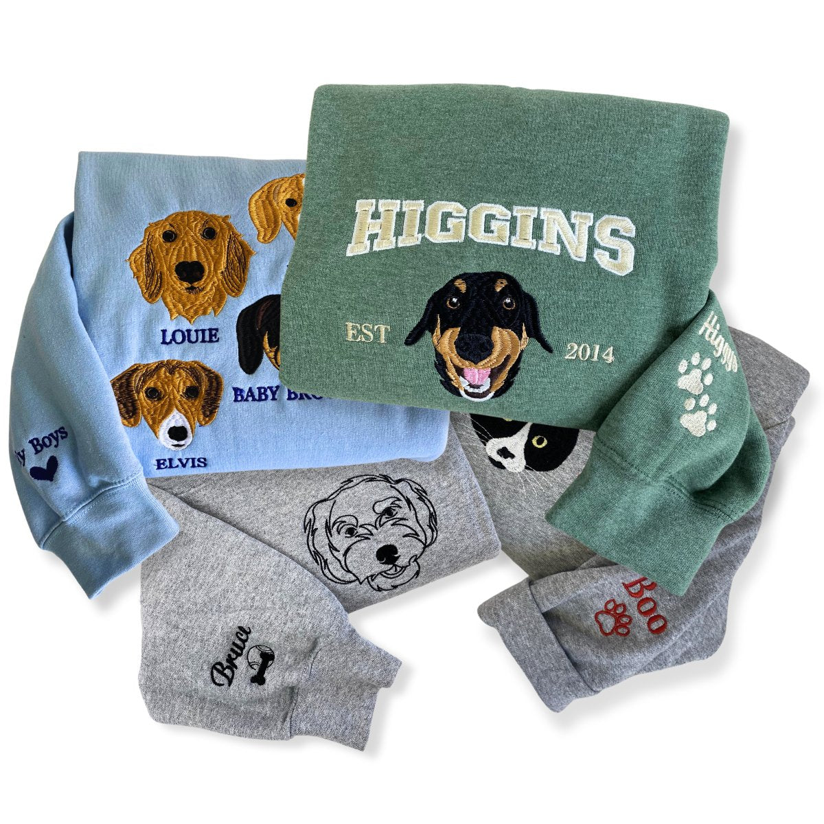 Custom Dog Embroidered Sweatshirt, Hoodie gift for dog lover dog mom dad