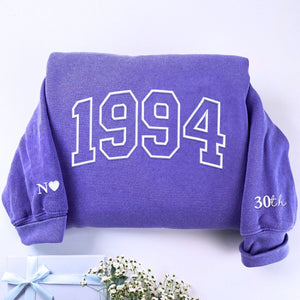 Custom Embroidered Birth Year Sweatshirt