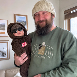Custom embroidered Dadlife comic photo sweatshirt unique Father's Day gift