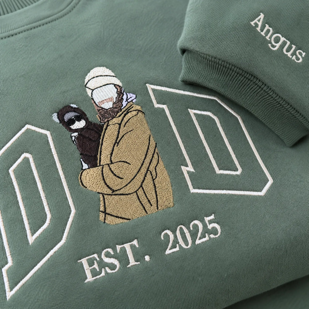 Custom embroidered Dadlife comic photo sweatshirt unique Father's Day gift