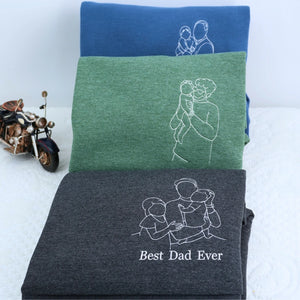 Green Dad Shirt with Best Dad Ever Embroidery, a meaningful and cozy gift for new dad