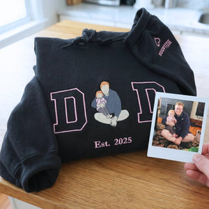 Custom embroidered Dad Life photo sweatshirt personalized Father's Day gift