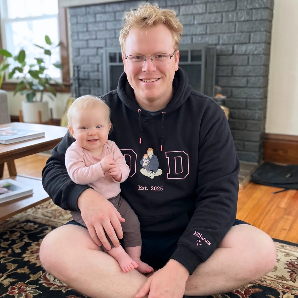 Custom embroidered Dad Life photo sweatshirt personalized Father's Day gift