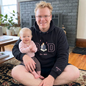 Custom embroidered Dad Life photo sweatshirt personalized Father's Day gift