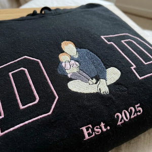 Custom embroidered Dad Life photo sweatshirt personalized Father's Day gift