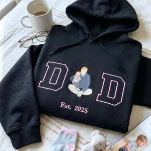 Custom embroidered Dad Life photo sweatshirt personalized Father's Day gift