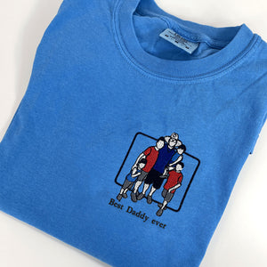 First Fathers Day Gift Idea with Custom Embroidered Comfort Color® T-Shirt