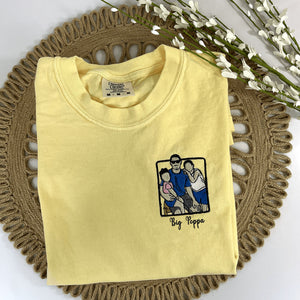 First Fathers Day Gift Idea with Custom Embroidered Comfort Color® T-Shirt