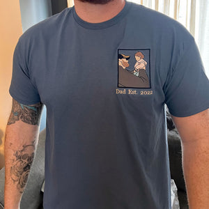 First Fathers Day Gift Idea with Custom Embroidered Comfort Color® T-Shirt