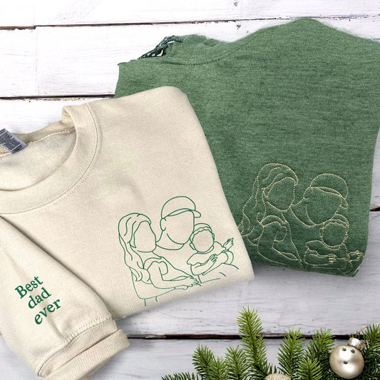 Dad’s Embroidered Collection: 2 Crewnecks & 2 Hoodies Multi-Pack