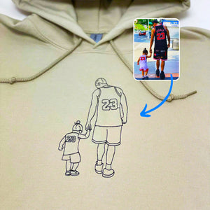 Father and Son Sweatshirt, Hoodie, Personalized Fathers Day Gifts from Portrait Photo Sweatshirt, Unique Gifts for Dad