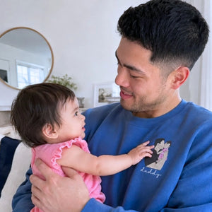 Custom embroidered portrait sweatshirt from photo, personalized Father's Day gift for dad
