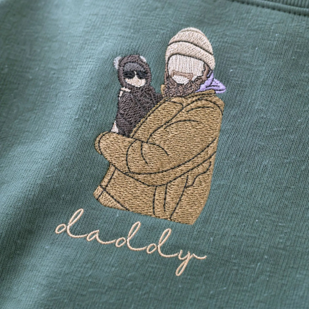 Custom embroidered portrait sweatshirt from photo, personalized Father's Day gift for dad