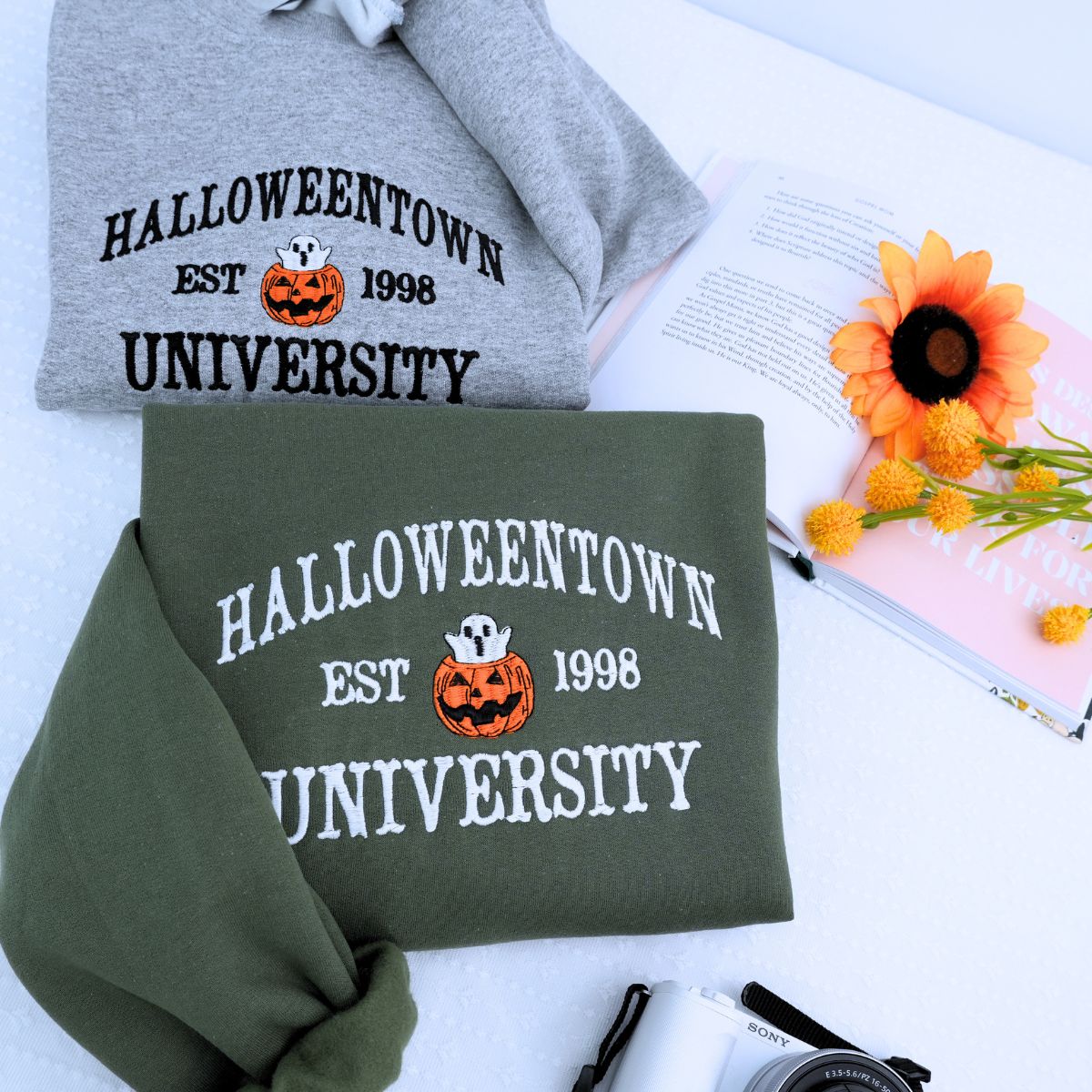 Halloweentown University Fall Shirt, Sweatshirt or Hoodie, Embroidered Halloween Gift, Spooky Season