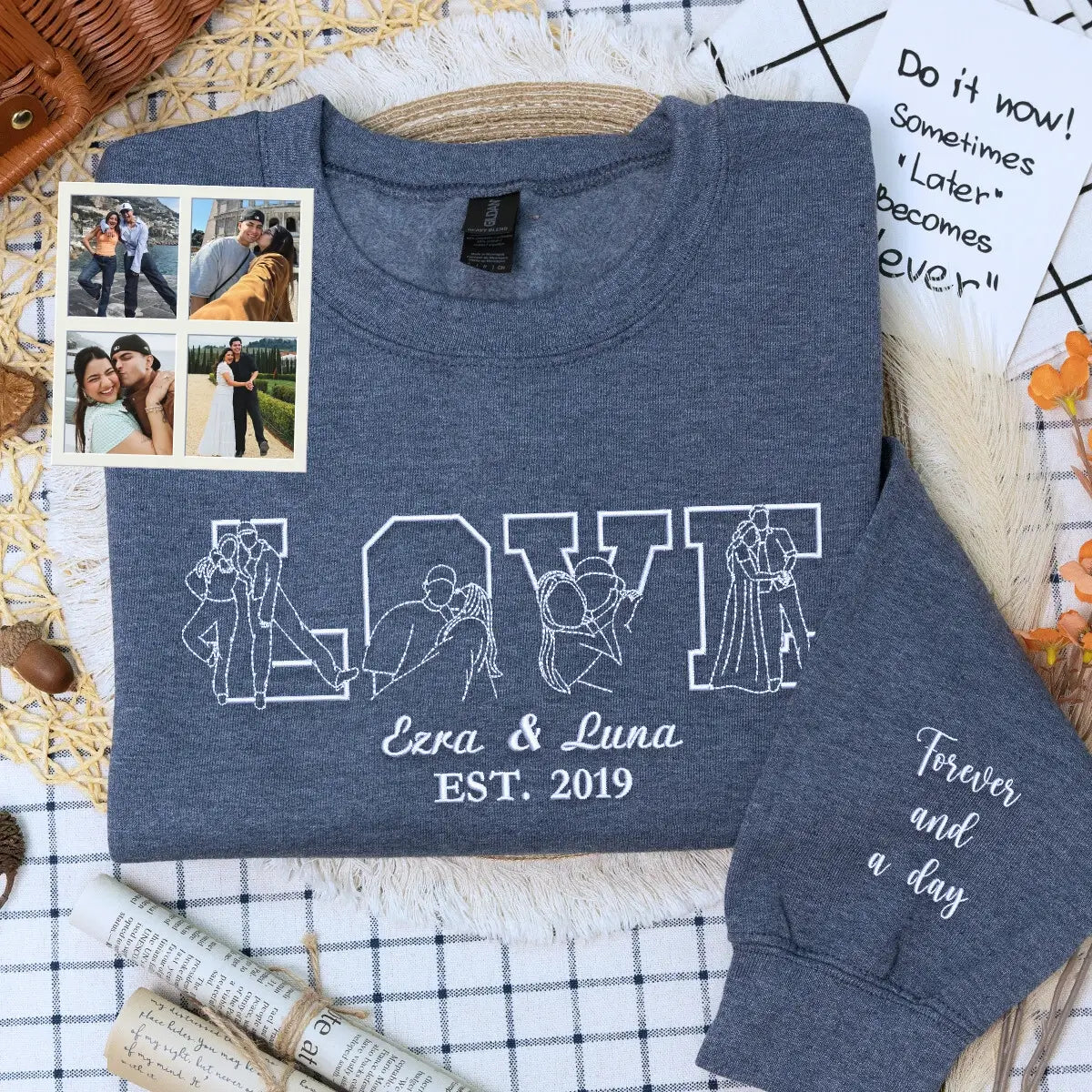 Custom Couple Photo Hoodie for Son - Personalized Anniversary Gift from Mom and Dad