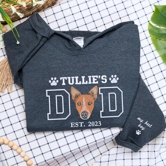 Dark Heather Dog Dad Hoodie,a meaningful and cozy gift for a proud dog dad