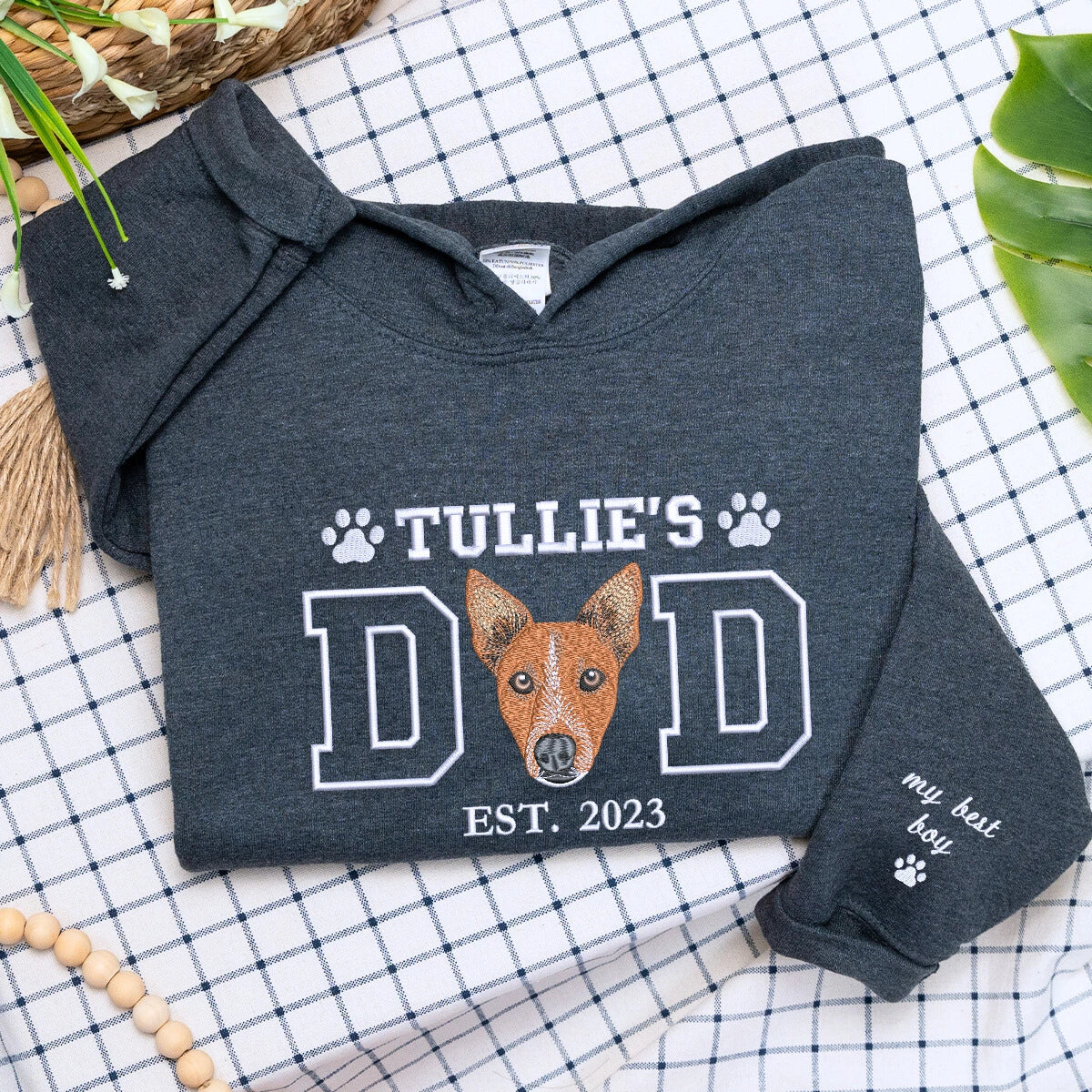 Dark Heather Dog Dad Hoodie,a meaningful and cozy gift for a proud dog dad