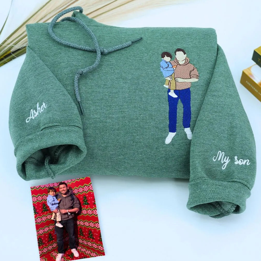 Dark Heather Green Dad Hoodie, a meaningful and cozy gift for new dad
