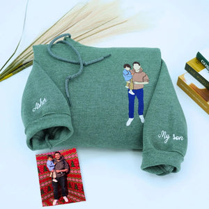 Dark Heather Green Dad Hoodie, a meaningful and cozy gift for new dad