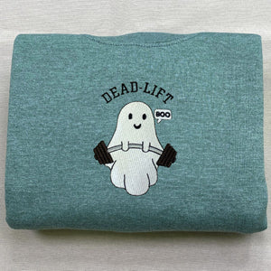 Ghost Gym Dead Lift Halloween Embroidered Sweatshirt or Hoodie