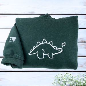 Custom Embroidered Matching Set Dinosaurs Couple Sweatshirt or Hoodie